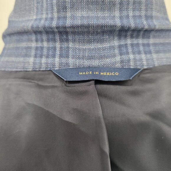 Brooks Brothers  Regent   Wool Men Sport Coat Blazer Blue Windowpane 46R - Picture 8 of 16